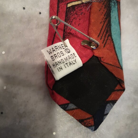 Vintage Extremely Rare Looney Tunes Cartoon Character 100% Silk Men's Necktie - Picture 5 of 5